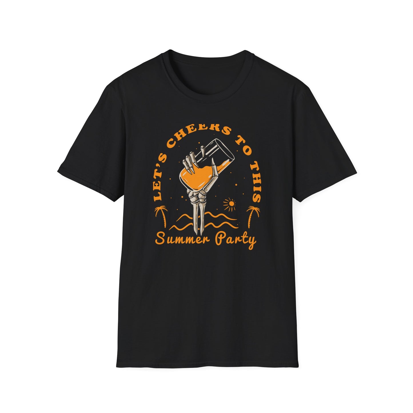 Awesome Skeleton Hand Cocktail T-Shirt - 'Cheers to This Summer Party' Beach & Vacation Tee