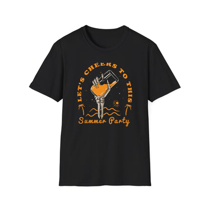 Awesome Skeleton Hand Cocktail T-Shirt - 'Cheers to This Summer Party' Beach & Vacation Tee