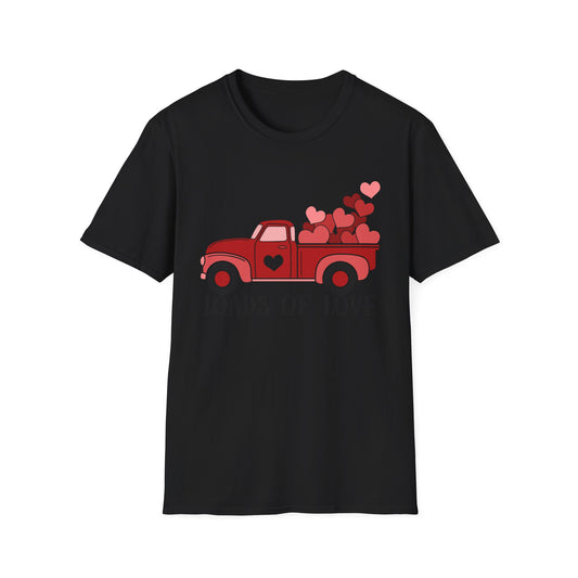 Charming Red Pickup Truck Hearts T-Shirt | Sweet Love Delivery Valentine's Day Gift Tee for Her & Him