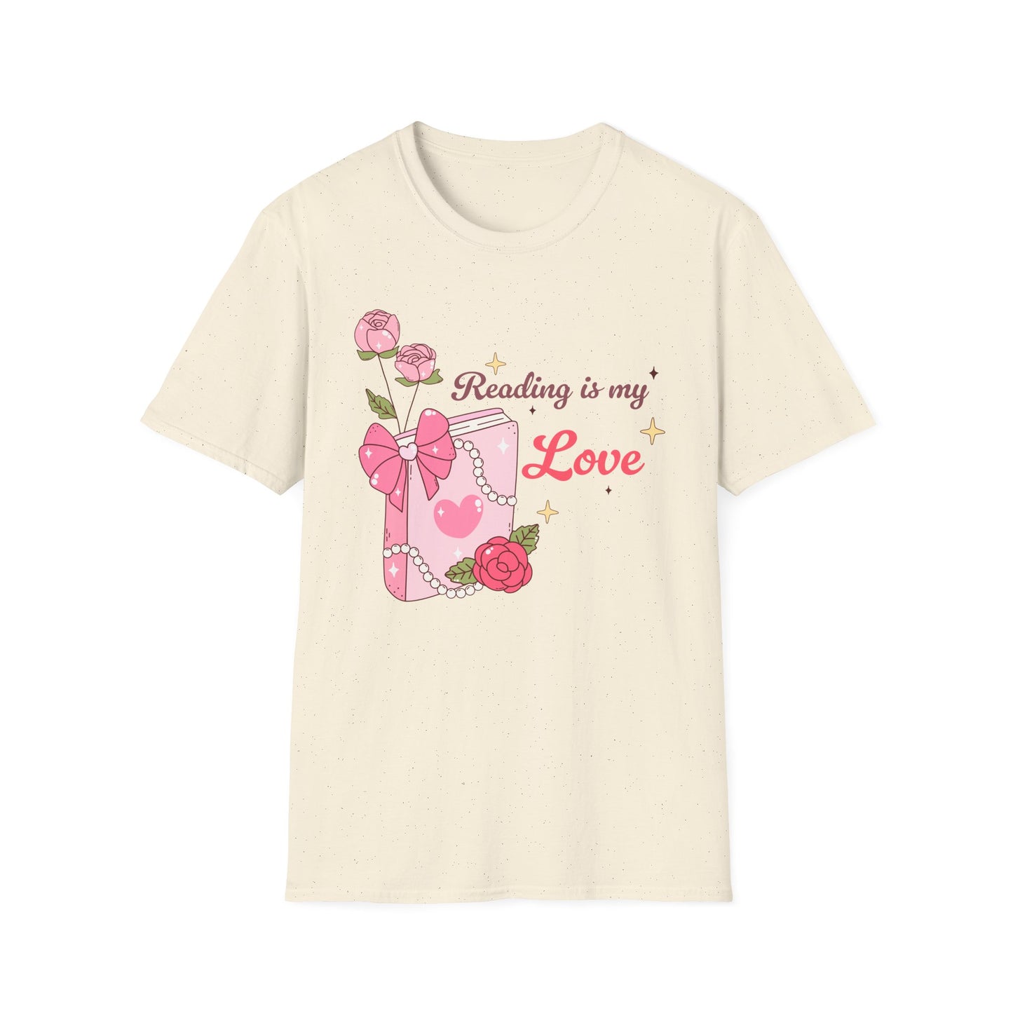 Enchanting "Reading is my Love" T-Shirt for Bookworms | Cute Pink Book & Roses Tee | Ultimate Gift for Avid Readers
