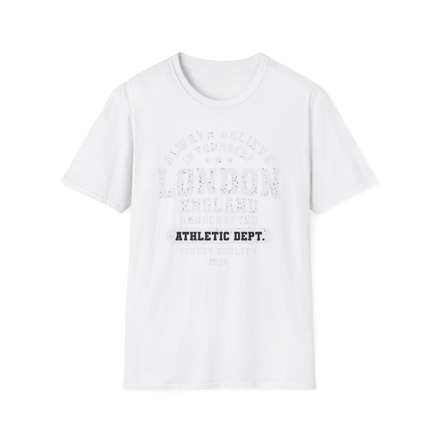 Vintage London Athletic Dept T-Shirt | England Collegiate Style 'Believe in Yourself' Tee | Premium Quality & Empowering