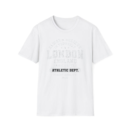 Vintage London Athletic Dept T-Shirt | England Collegiate Style 'Believe in Yourself' Tee | Premium Quality & Empowering