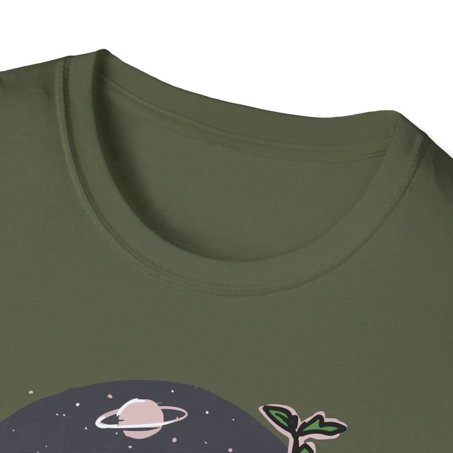 Stunning Cosmic Bloom Astronaut Helmet T-Shirt | Unique Space Plant Growth & Nature Inspired Sci-Fi Art Tee
