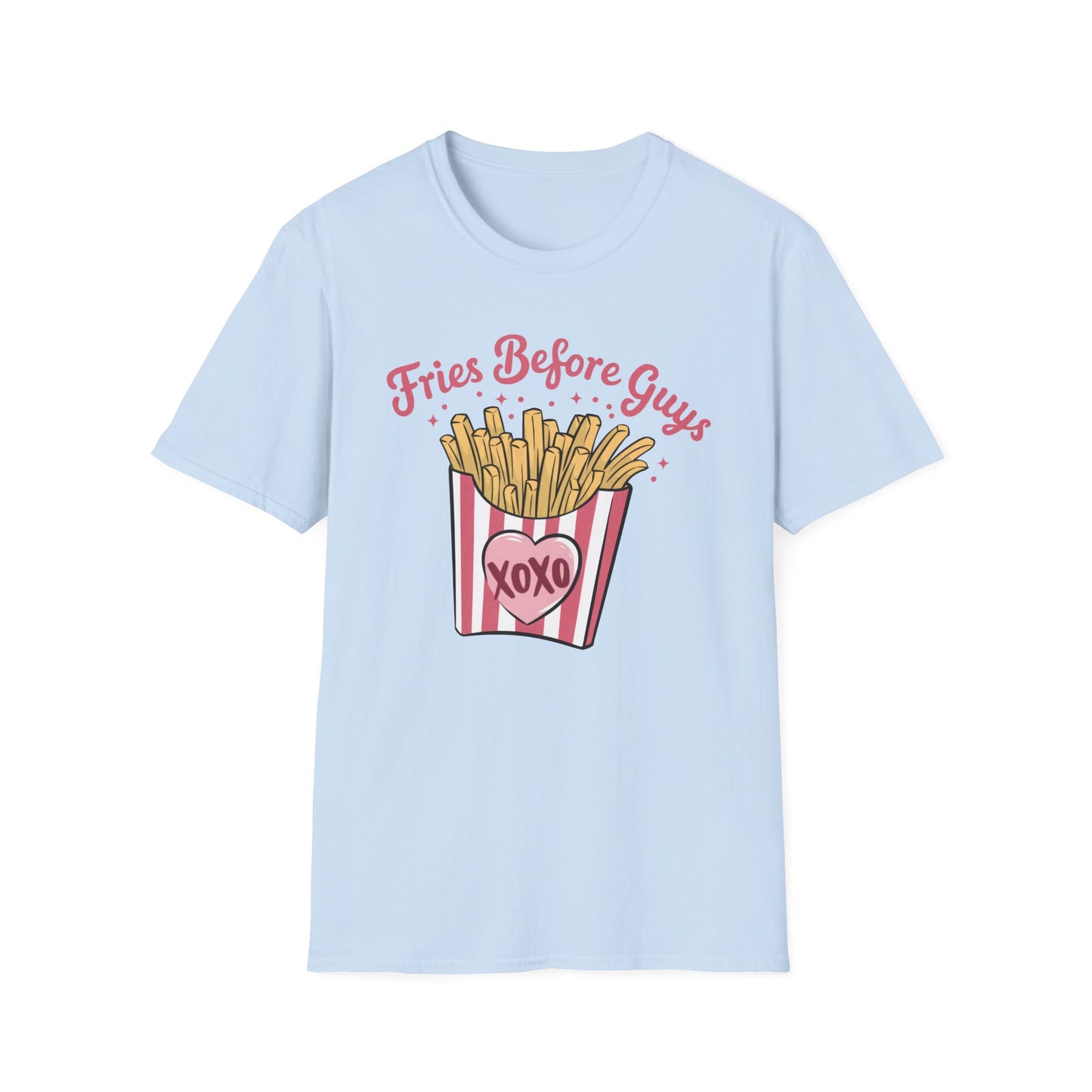 Must-Have 'Fries Before Guys' T-Shirt - Cute French Fry Tee for Sassy Women & Galentine's Day Fun!