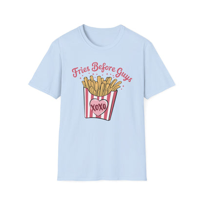 Must-Have 'Fries Before Guys' T-Shirt - Cute French Fry Tee for Sassy Women & Galentine's Day Fun!