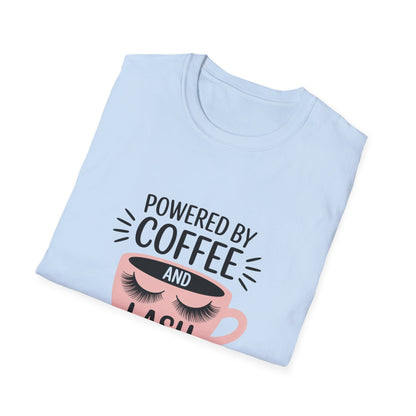 Ultimate Powered By Coffee & Lash Extensions T-Shirt | Trendy Beauty Lover & Lash Tech Gift Tee