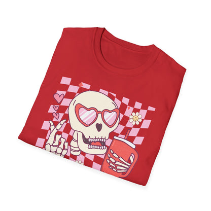 Groovy Skeleton T-Shirt: "If I Had Feelings They'd Be For You" - Funny Retro Love Tee with Heart Glasses