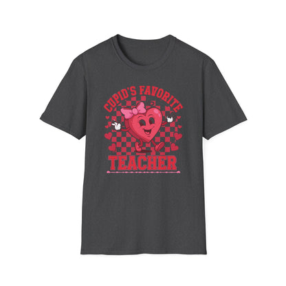 Adorable Cupid's Favorite Teacher T-Shirt - Sweet Valentine's Day Gift for Educators | Retro Heart Love Tee