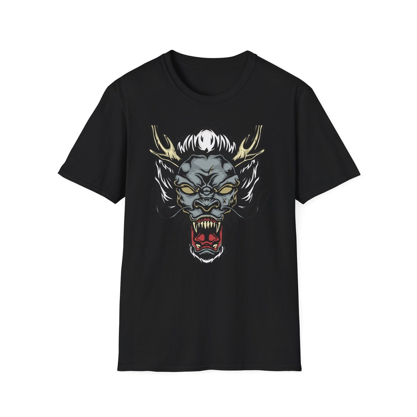 Powerful Japanese Dragon Head T-Shirt - Epic Mythical Beast Graphic Tee for Bold Style & Fantasy Fans