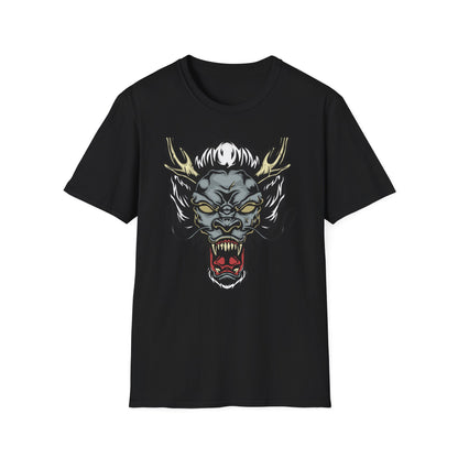 Powerful Japanese Dragon Head T-Shirt - Epic Mythical Beast Graphic Tee for Bold Style & Fantasy Fans