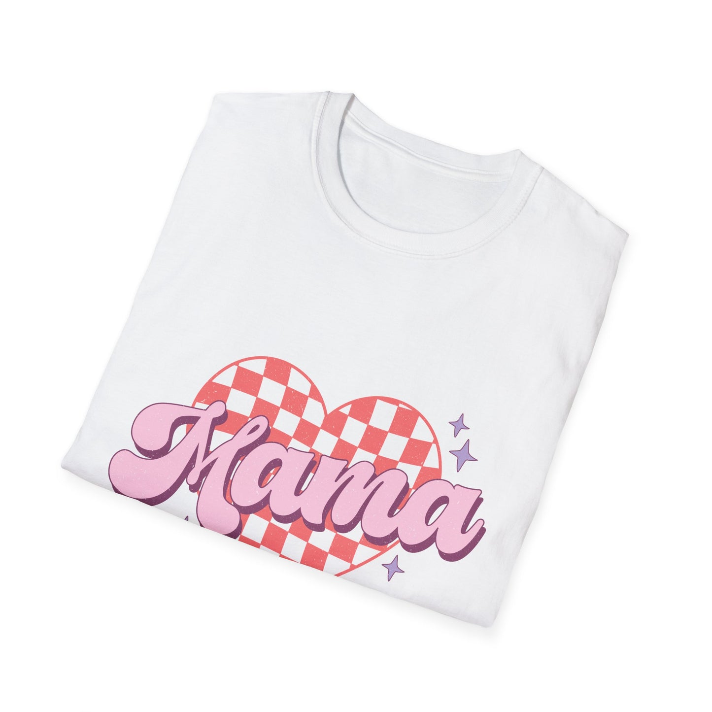 Groovy Mama T-Shirt - Retro Checkerboard Heart Design for Chic Moms | Trendy Mother's Day Gift Tee