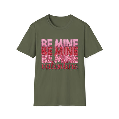Adorable Be Mine Valentine T-Shirt | Trendy Pink & Red Leopard Print Tee for Her | Sweet V-Day Gift
