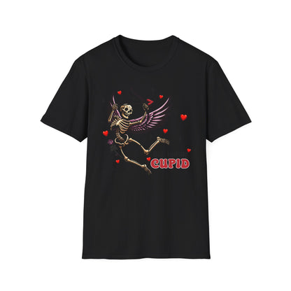 Dark Cupid Skeleton T-Shirt | Edgy Valentine's Day Love Tee | Unique Gothic Romance & Spooky Chic Gift