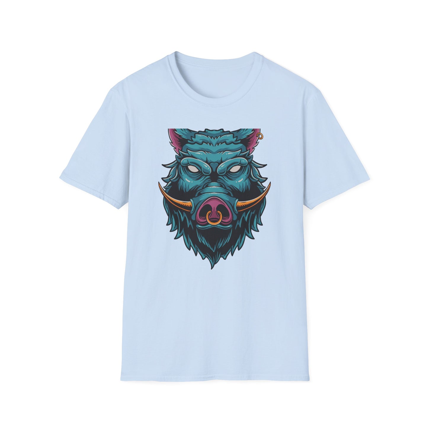 Fierce Wild Boar T-Shirt | Mystic Cyberpunk Hog Head Tee | Bold Streetwear Animal Art | Unique Tattoo Style Gift