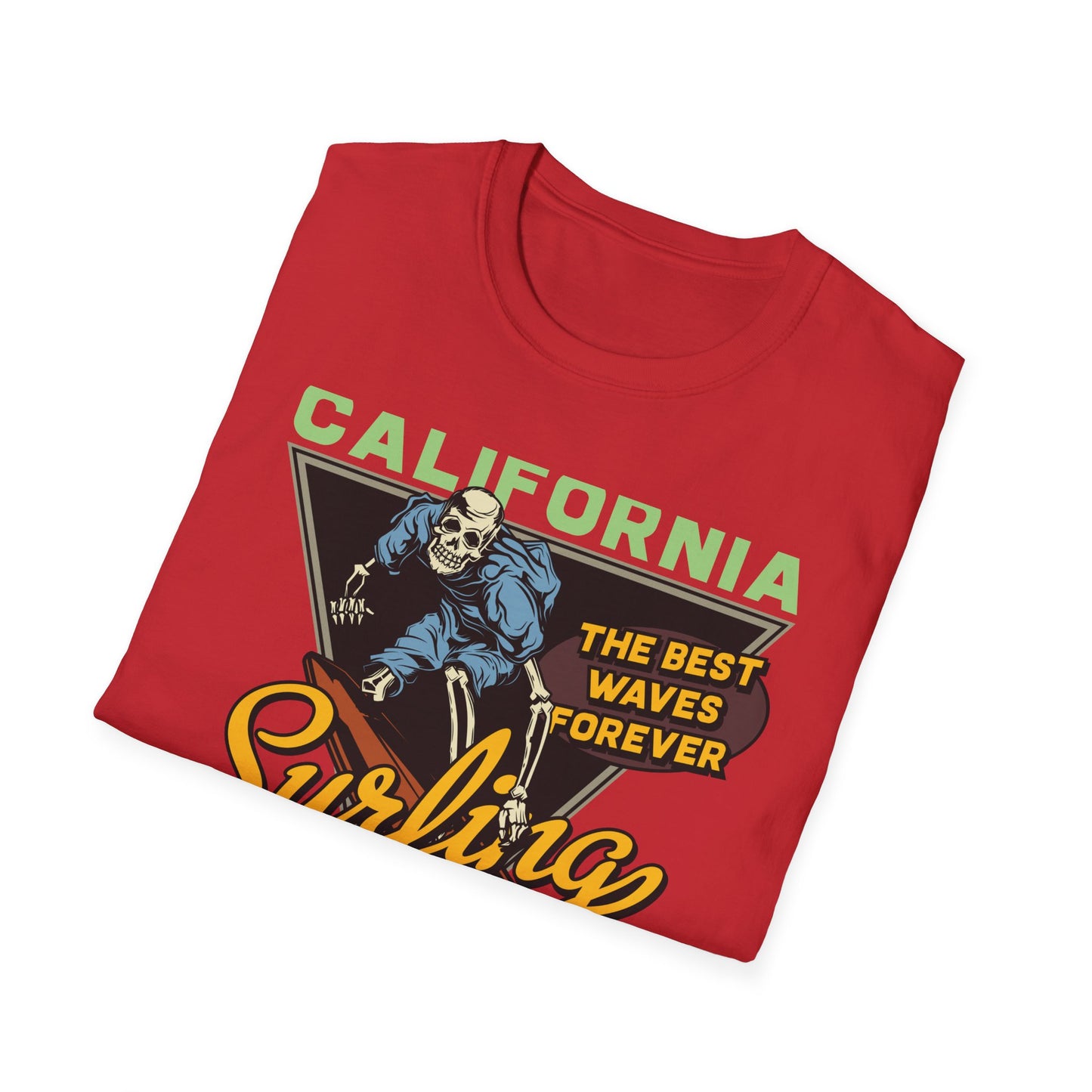 Rad Vintage California Skeleton Surfer T-Shirt - Ultimate Waves Paradise Tee