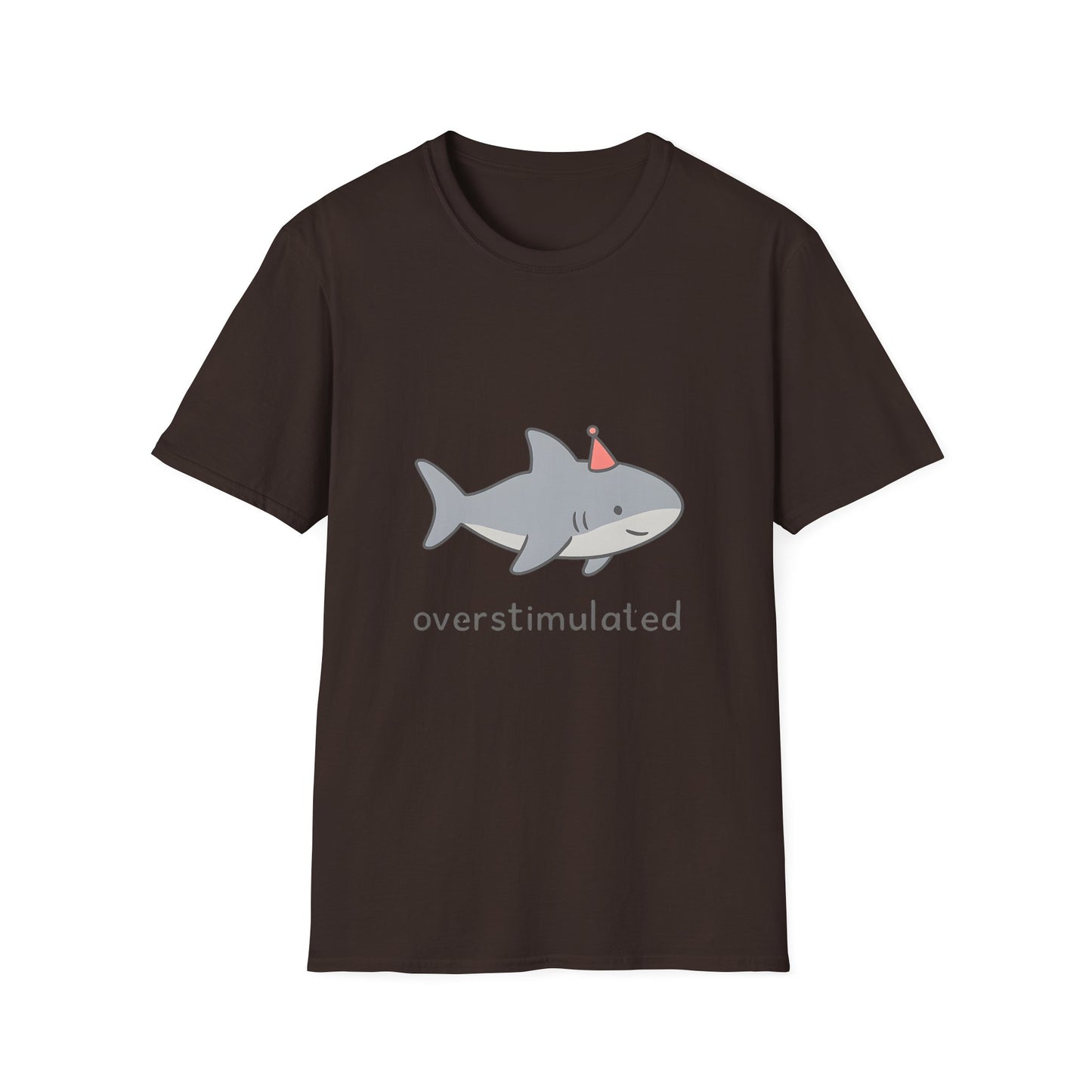 Overstimulated Shark Funny Graphic T-Shirt