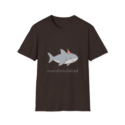Overstimulated Shark Funny Graphic T-Shirt