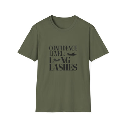 Chic Confident Long Lashes T-Shirt for Women | Empowering Beauty & Eyelash Lover Tee | Glamorous Lash Tech Gift