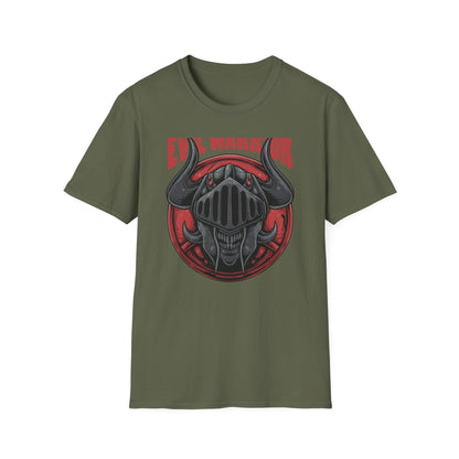 Epic Evil Warrior Horned Helmet T-Shirt | Menacing Dark Fantasy Skull Tee | Gamer Goth Apparel