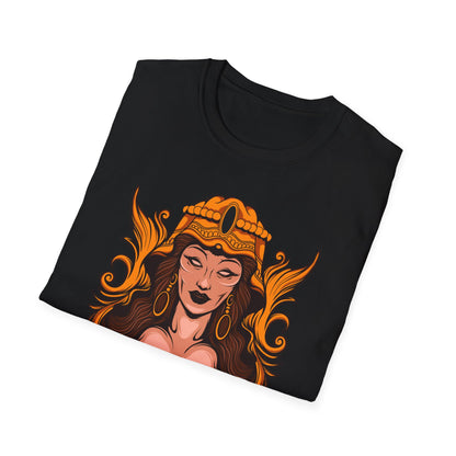 Stunning Golden Empress T-Shirt | Mystical Ancient Queen Apparel for Women | Ornate Fantasy Art Tee