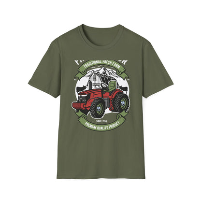 Classic Red Tractor Farm T-Shirt | Traditional Fresh Agriculture Tee | Premium Country Life & Farmer Gift