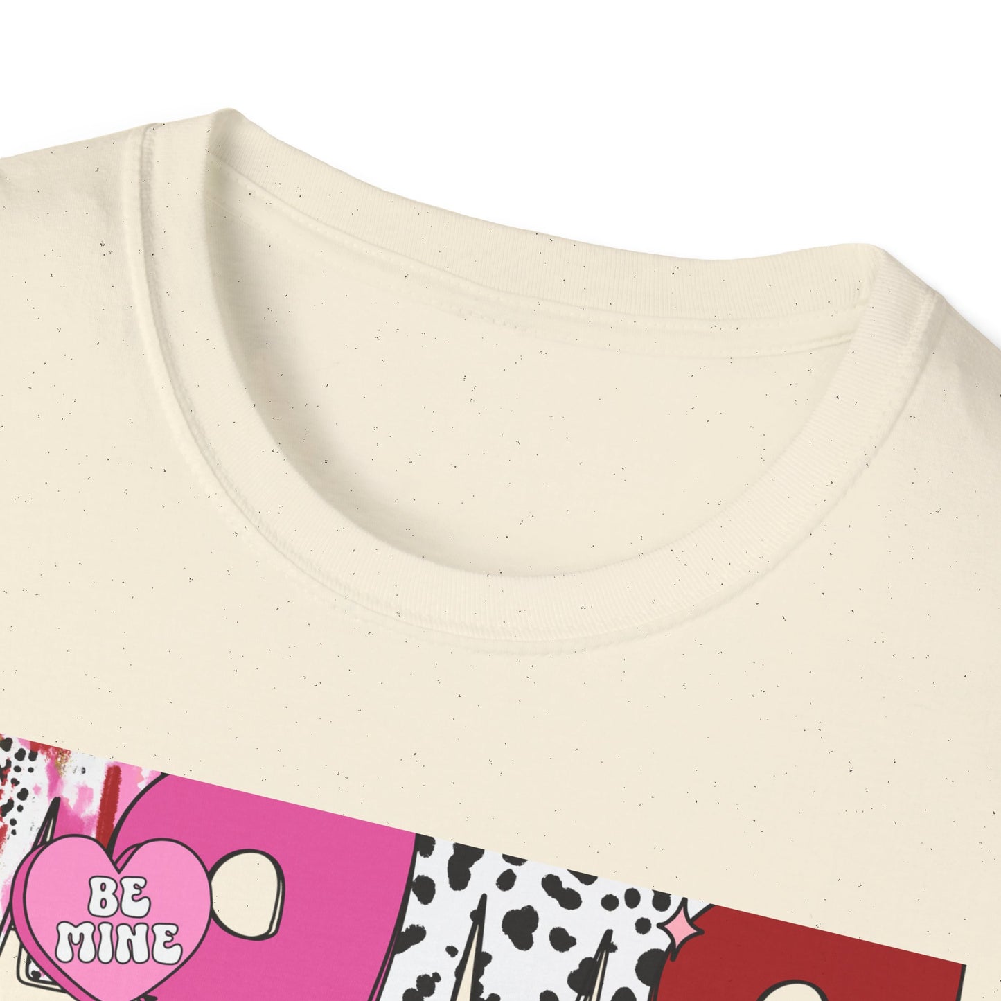 Chic Mama Valentine T-Shirt: Sparkling Cupid, Dalmatian Spots & Be Mine Hearts. Trendy Gift for Moms!