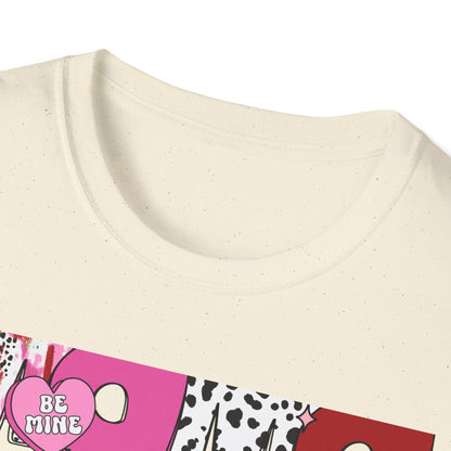 Chic Mama Valentine T-Shirt: Sparkling Cupid, Dalmatian Spots & Be Mine Hearts. Trendy Gift for Moms!