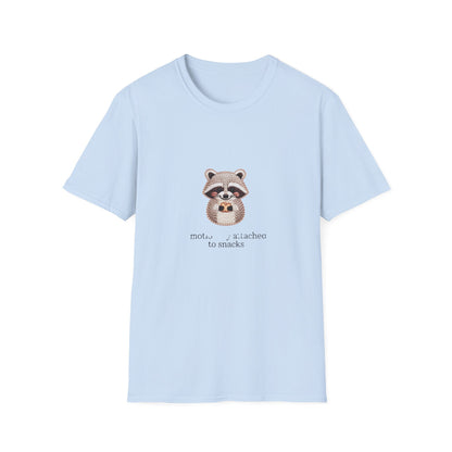 Adorable 'Emotionally Attached to Snacks' Raccoon T-Shirt - Hilarious Foodie & Animal Lover Tee - Unique Gift!