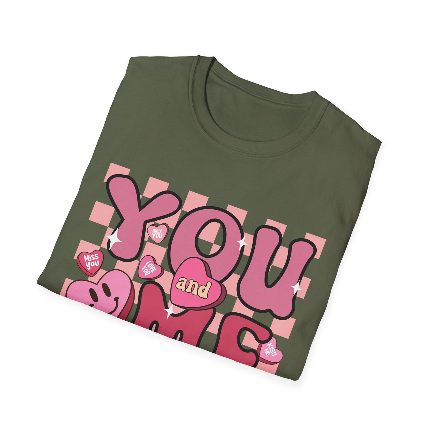 Sweet Retro YOU and ME T-Shirt - Groovy Valentine's Day Candy Heart Love Couple Tee