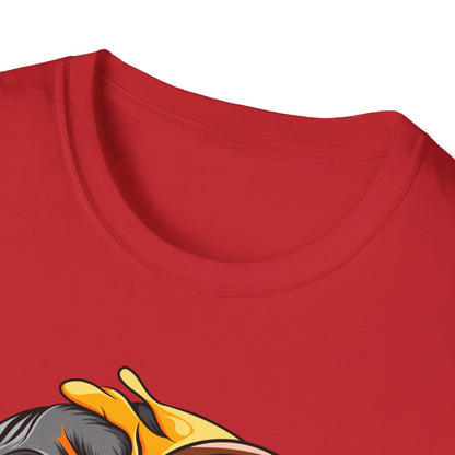 Edgy Half Skull Half Emoji T-Shirt | Unique Melting Monocle Face Tee | Awesome Duality Art for Bold Style