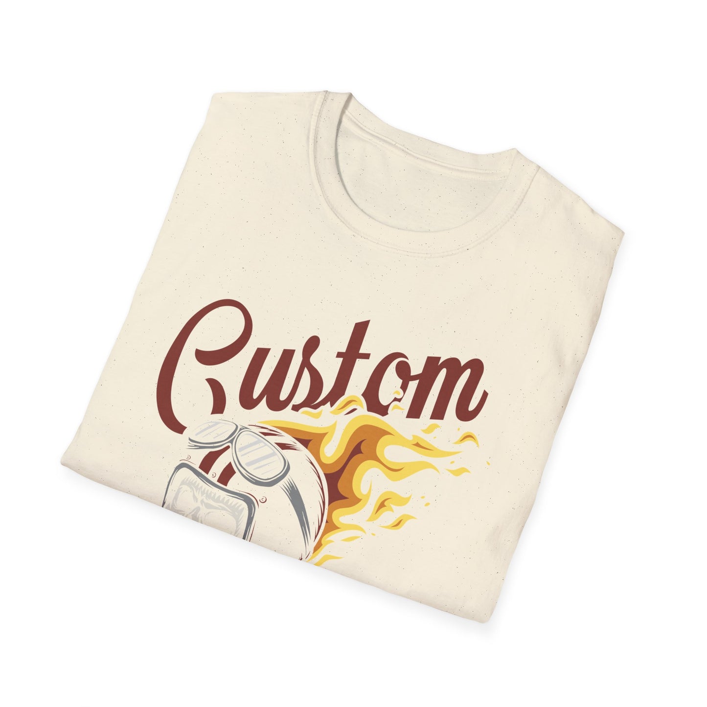 Custom Build & Repair T-Shirt | Vintage Biker Skull Flames Tee | Iconic Mechanic & Hot Rod Enthusiast Apparel