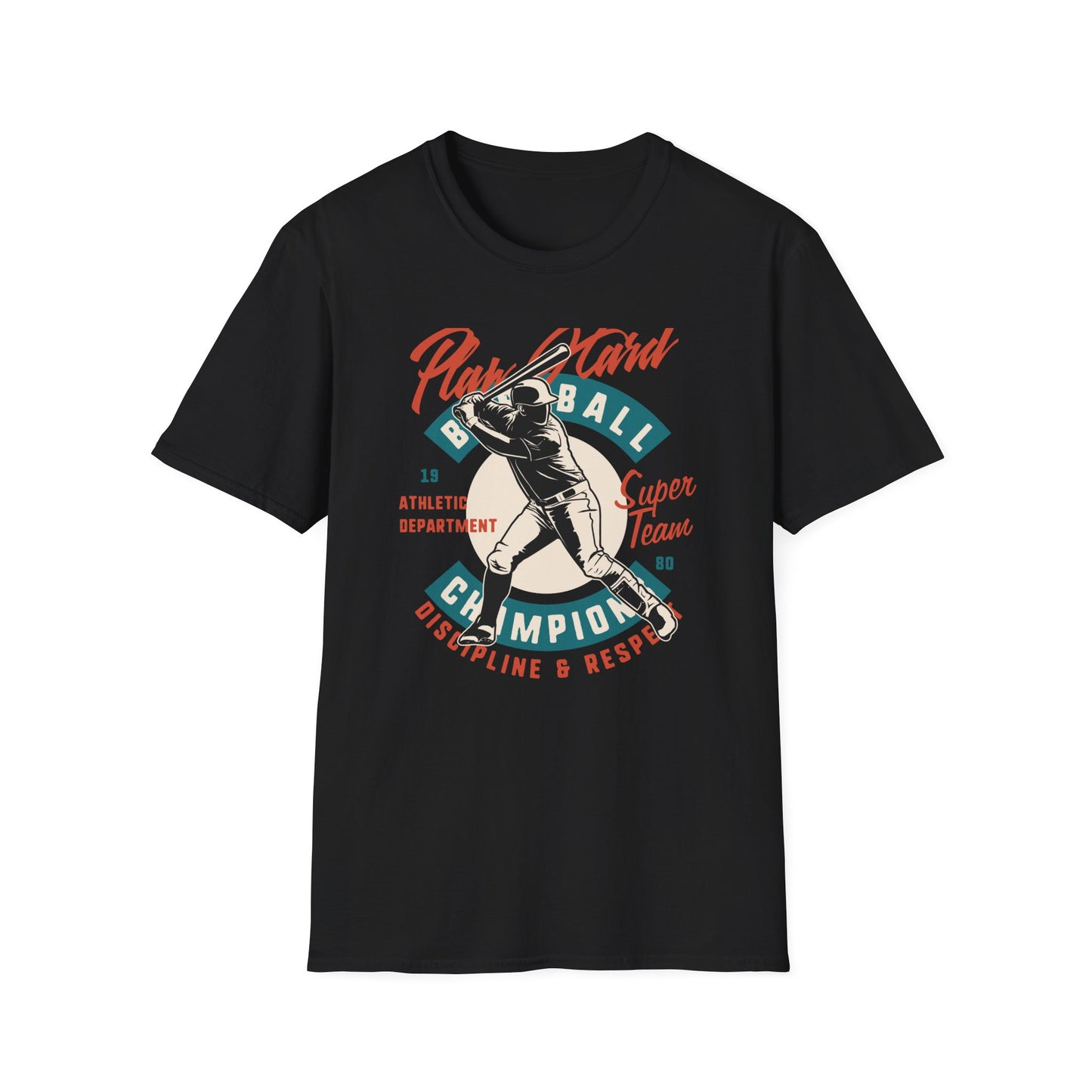 Classic Baseball Play Hard Champion T-Shirt | Vintage Athletic Department Super Team Tee | Dynamic Sports Fan Gift