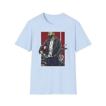 Epic Bearded Biker T-Shirt for Men | Stylish Motorcycle Rider Tee | Cafe Racer Lifestyle | Ultimate Freedom Ride Apparel Gift
