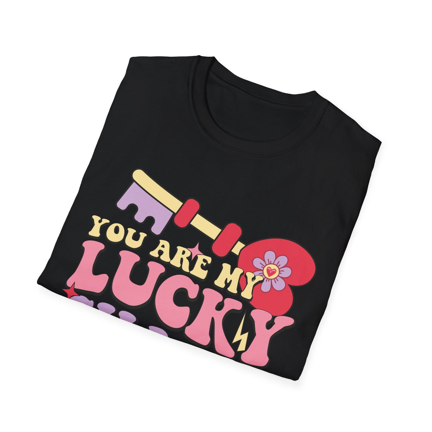 Adorable "You Are My Lucky Charm" Groovy T-Shirt | Sweet Valentine's Day & Romantic Couple's Gift Tee