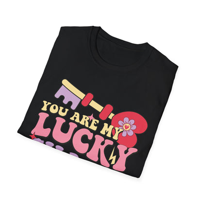 Adorable "You Are My Lucky Charm" Groovy T-Shirt | Sweet Valentine's Day & Romantic Couple's Gift Tee