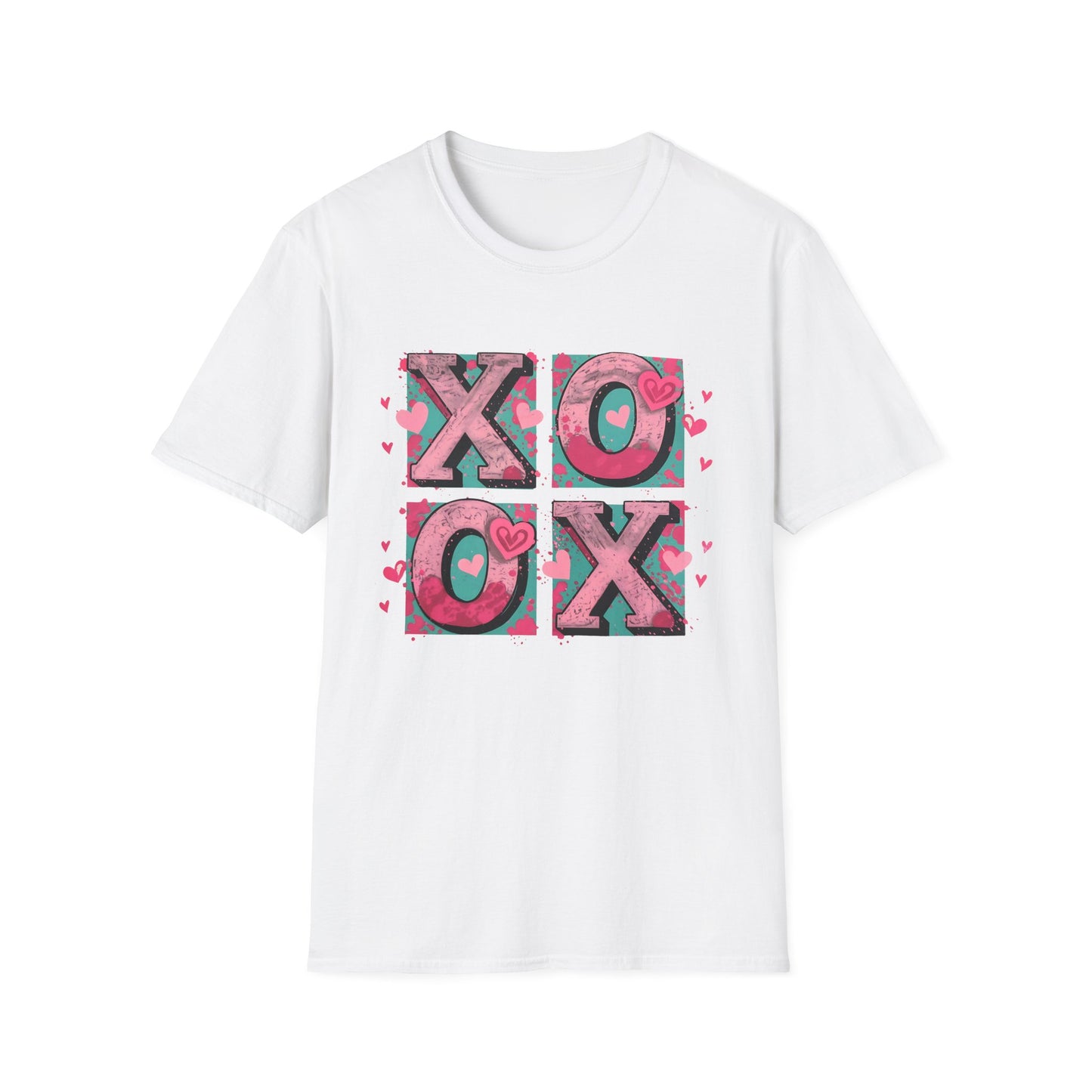 Expressive XOXO T-Shirt | Distressed Hugs & Kisses Valentine's Day Tee | Trendy Romantic Love Shirt for Her
