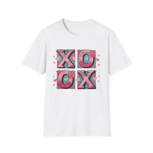 Expressive XOXO T-Shirt | Distressed Hugs & Kisses Valentine's Day Tee | Trendy Romantic Love Shirt for Her