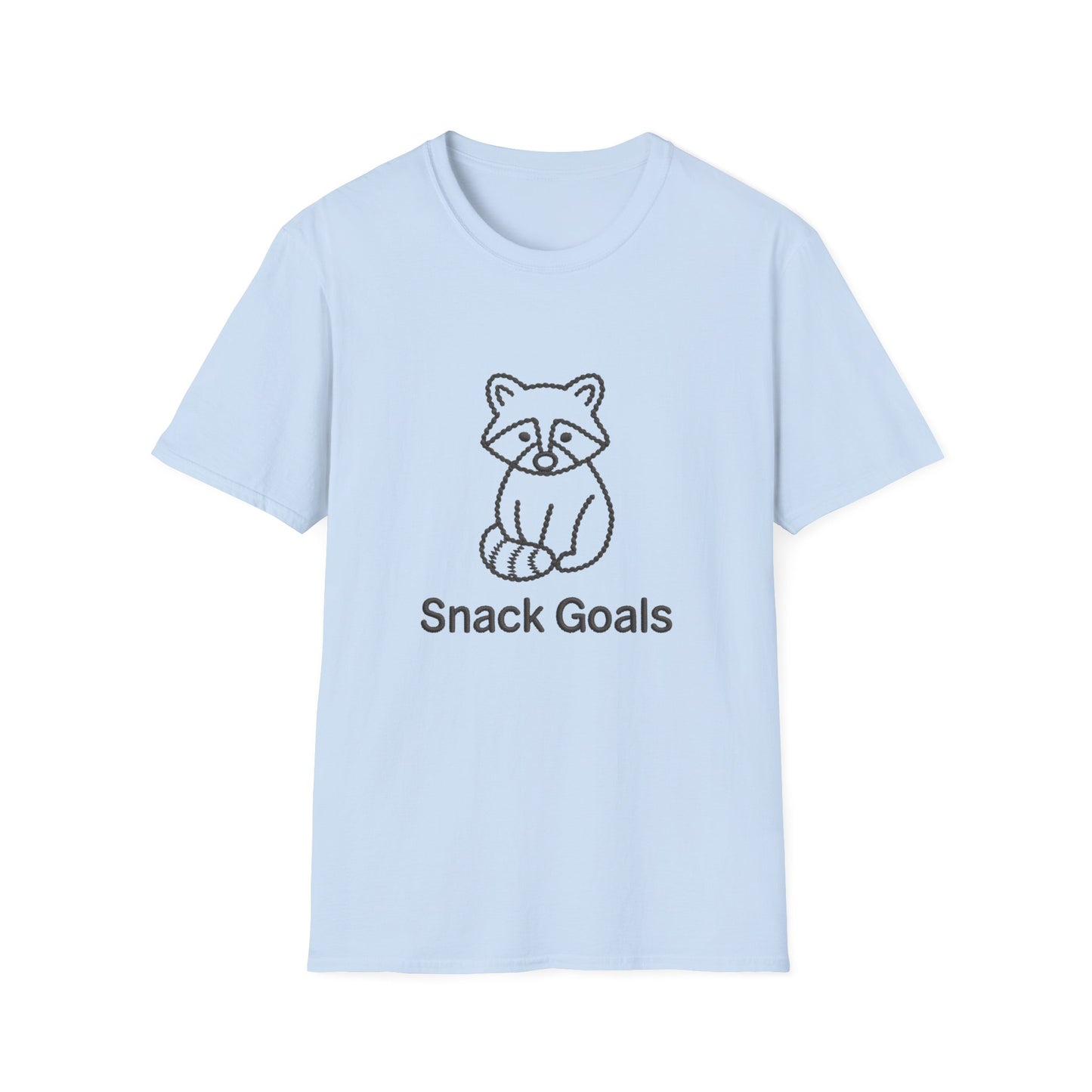 Cute Raccoon "Snack Goals" T-Shirt | Adorable Foodie Animal Lover Tee | Unique Braided Design Gift