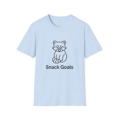 Cute Raccoon "Snack Goals" T-Shirt | Adorable Foodie Animal Lover Tee | Unique Braided Design Gift
