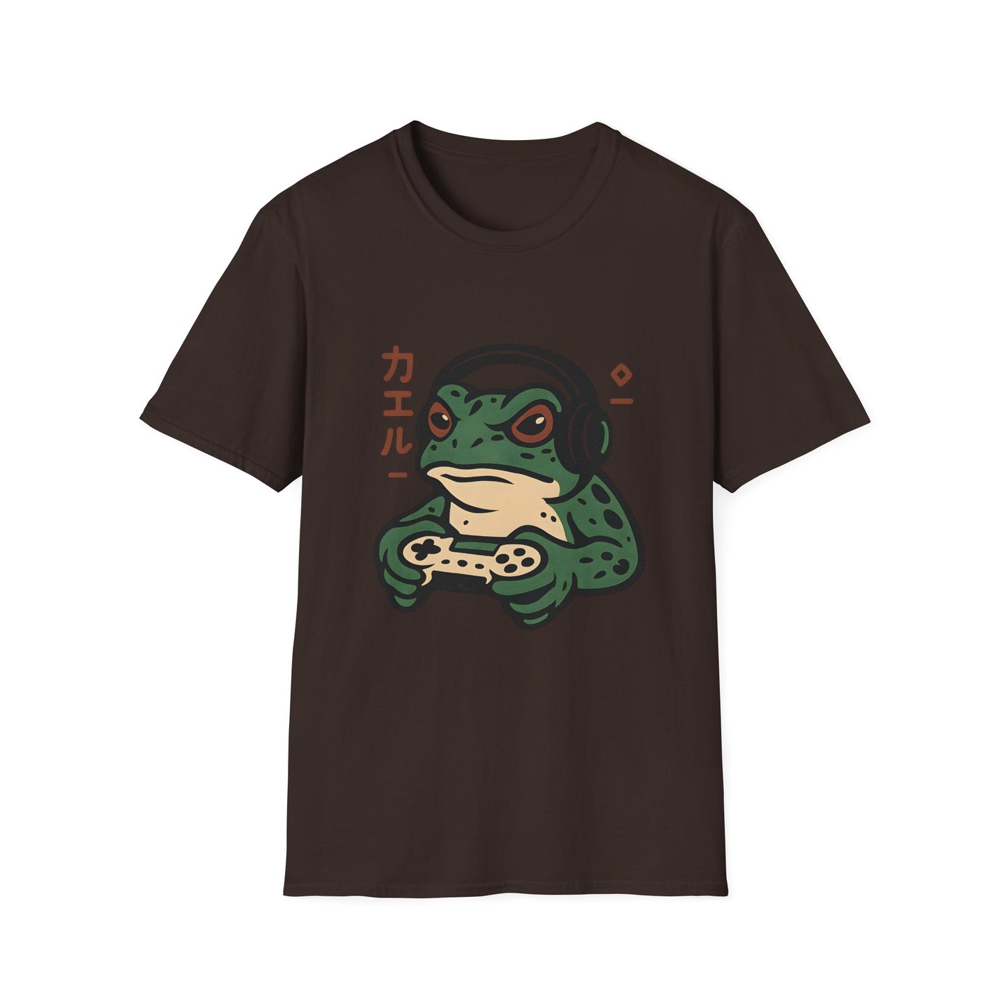 Dark Gamer Frog Headphones Graphic T-Shirt