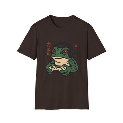 Dark Gamer Frog Headphones Graphic T-Shirt