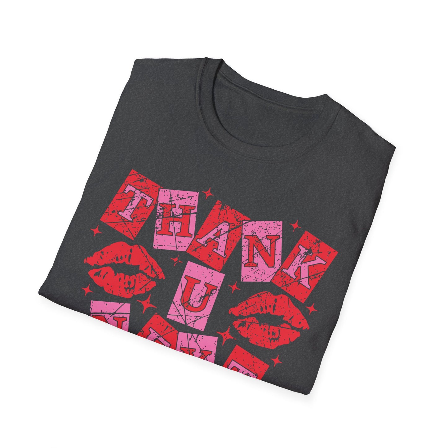 Iconic Thank U, Next T-Shirt | Empowering Women's Pop Culture Statement Tee with Kiss Lips & Stars