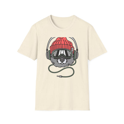 Rad Husky DJ T-Shirt | Cool Dog with Headphones & Goggles Tee | Awesome Winter Sport & Music Lover Gift Idea