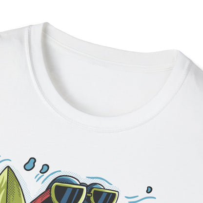 Chill Shark Summer Surfer T-Shirt | Funny Beach Vacation & Ocean Lover Tee | Awesome Ocean Vibes Gift for Men & Women