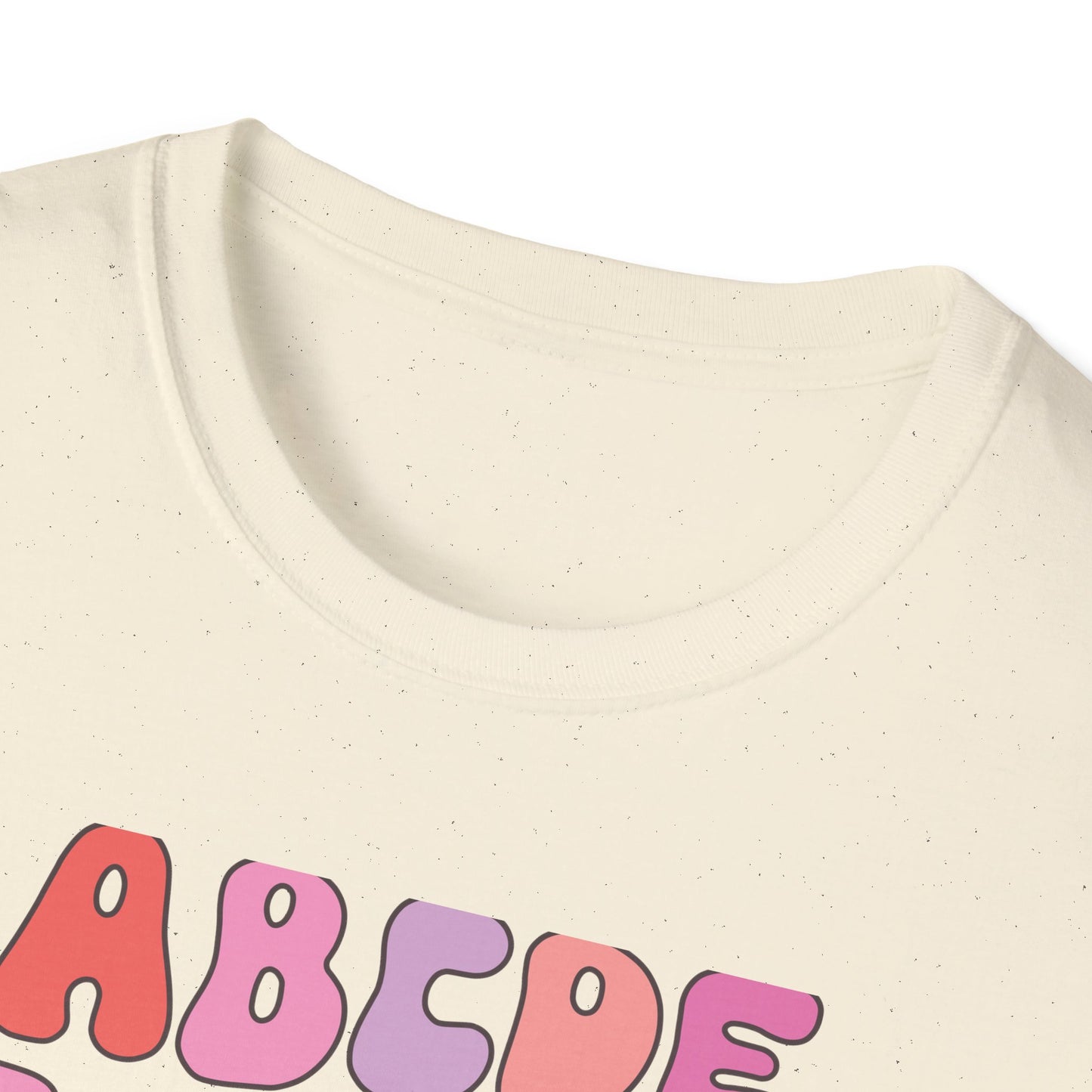 Vibrant Groovy Alphabet T-Shirt | Cute Heart Letter Retro Aesthetic Tee | Fun Teacher & Valentine's Day Gift