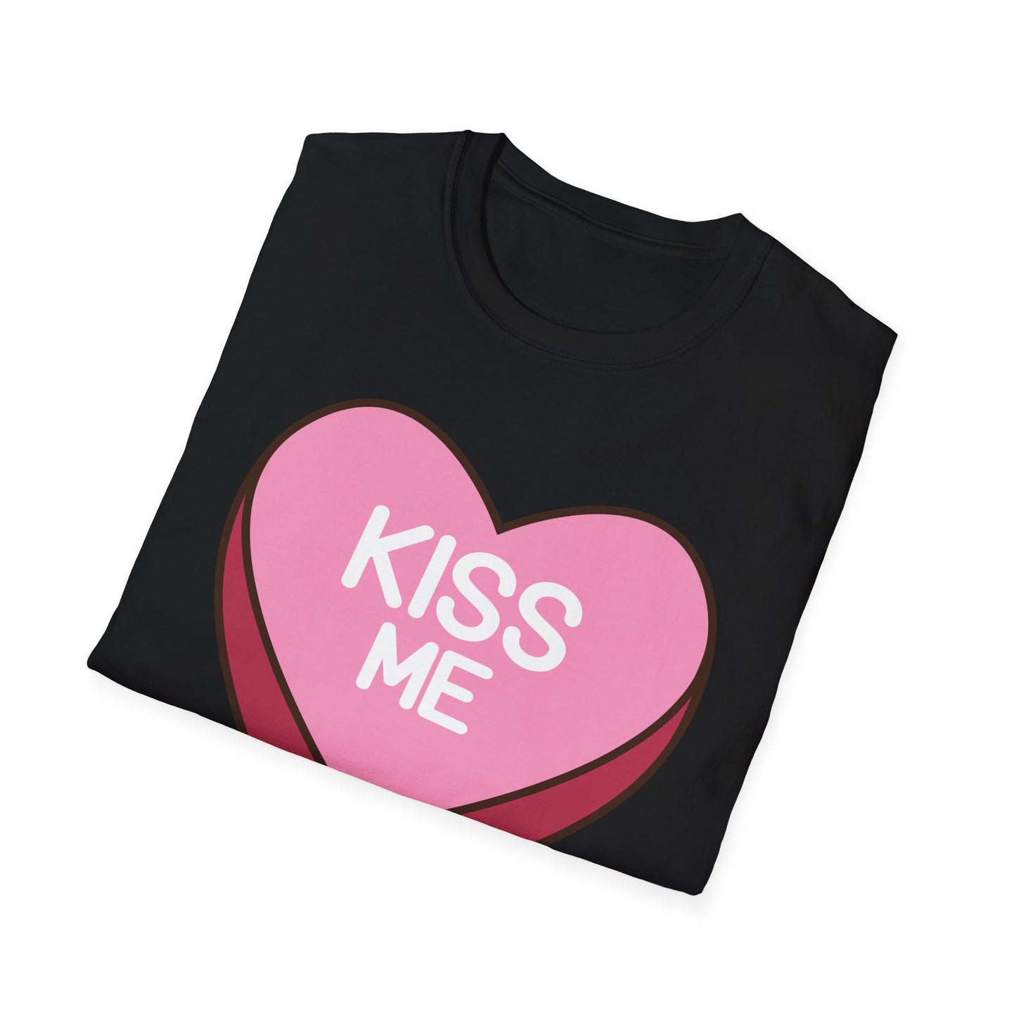 Adorable "Kiss Me" Conversation Heart T-Shirt | Sweet Valentine's Day Tee | Cute Romantic Candy Design Gift