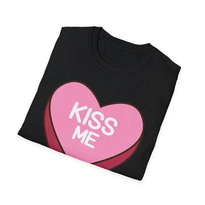 Adorable "Kiss Me" Conversation Heart T-Shirt | Sweet Valentine's Day Tee | Cute Romantic Candy Design Gift