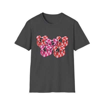 Heartfelt TEACH Hearts T-Shirt | Groovy Valentine's Gift for Educators | Trendy Teacher Appreciation Tee