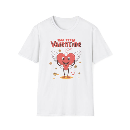 Adorable 'Be My Valentine' T-Shirt | Sweet Winged Heart Love Proposal Tee | Perfect Romantic Gift for Him/Her