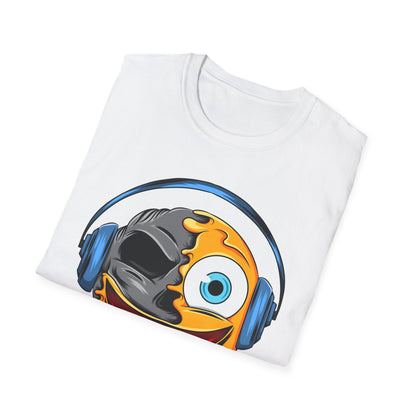 Mind-Blowing Melting Emoji Skull Headphones T-Shirt - Awesome Music Lover DJ Rave Tee
